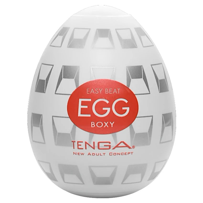 Ou TENGA Boxy Compact cu Textură Gradată  7cm Alb