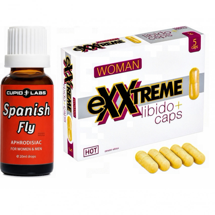 Pachet Capsule Femei eXXtreme Libido Afrodisiac 5buc + Picături Afrodisiace Spanish Fly 20ml