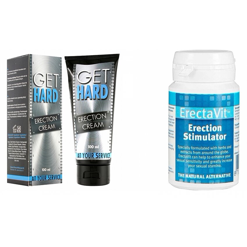 Pachet Cremă Erecție Get Hard 100ml + Pastile Erecție ErectaVit 15 capsule