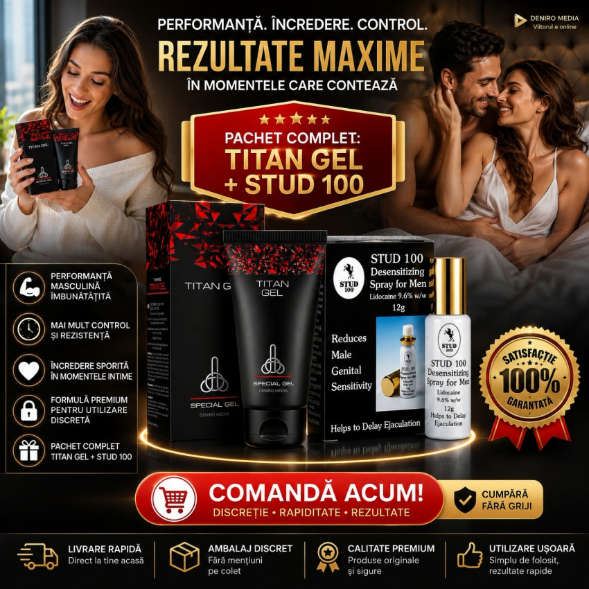 Pachet Alifie Alungirea Penisului Titan Gel Original + Spray Stud 100 Original