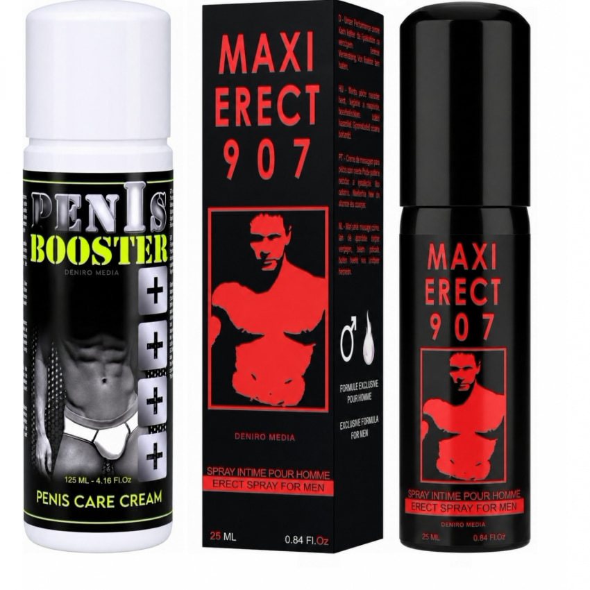 Pachet Cremă Pentru Potență Penis Booster 125ml + Spray Pentru Potență Maxi Erect 907