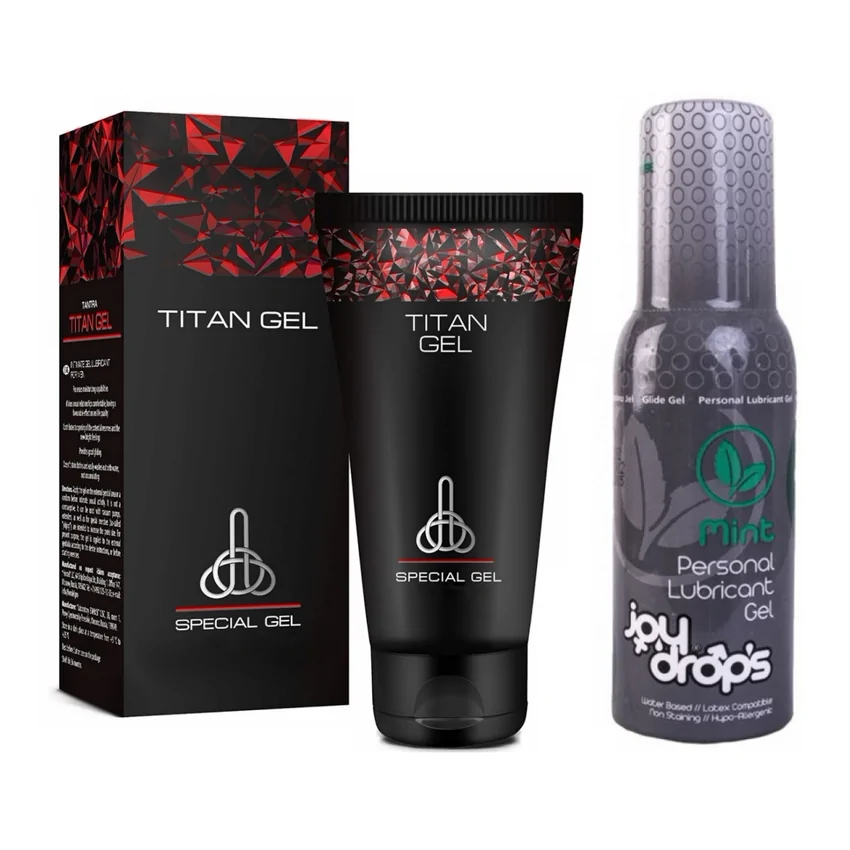 Pachet Cremă Titan Gel + Lubrifiant Joy Drops Mint