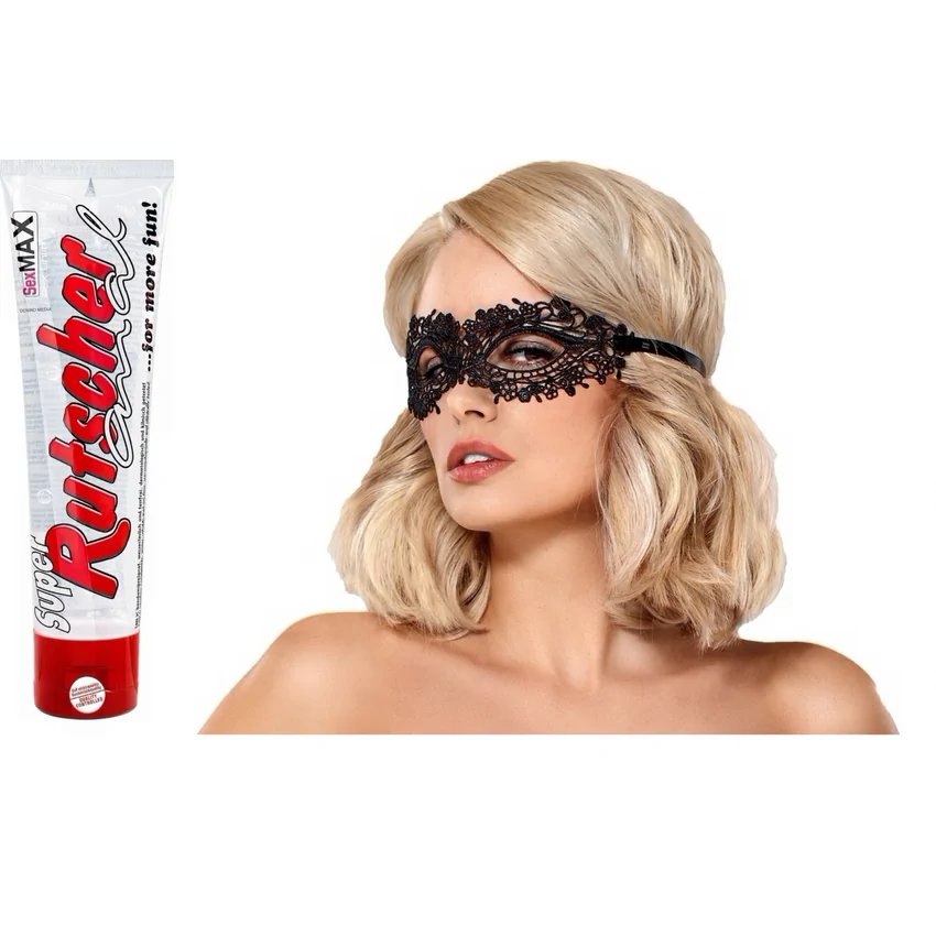 Pachet Lubrifiant Super Rutscher Anal 100ml + Mască Obsessive A710 Negru