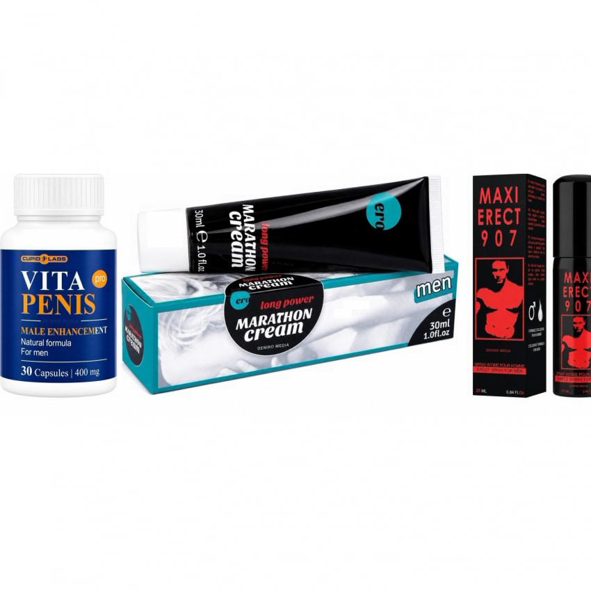 Pachet Maraton Viril: Kit 3-în-1 pentru Erecție Max