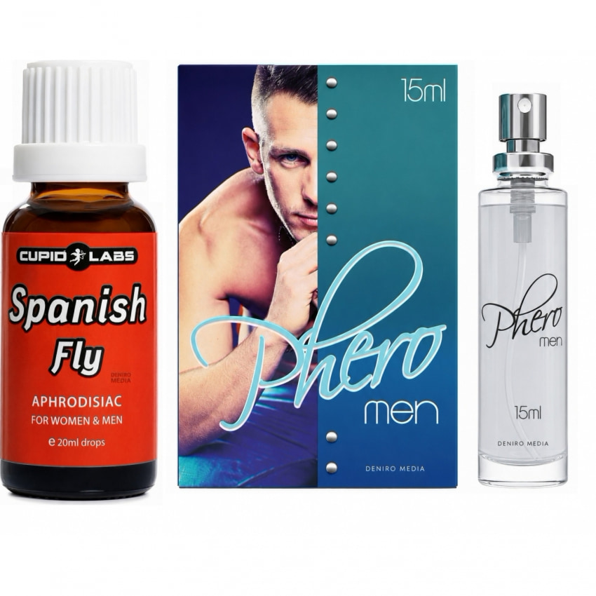 Pachet Parfum cu Feromoni Pheromen 15ml + Picături Afrodisiace Spanish Fly 20ml