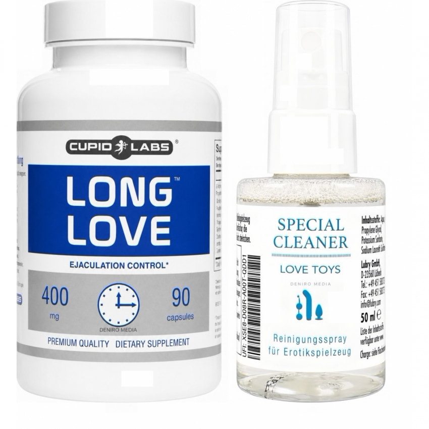 Pachet Pastile Ejaculare Precoce Long Love 90 capsule + Special Cleaner Love Toys 50ml