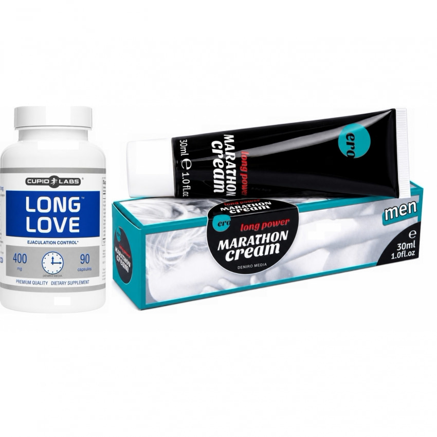 Pachet Pastile Ejaculare Precoce Long Love 90buc + Penis Marathon Long Power Creme 30ml