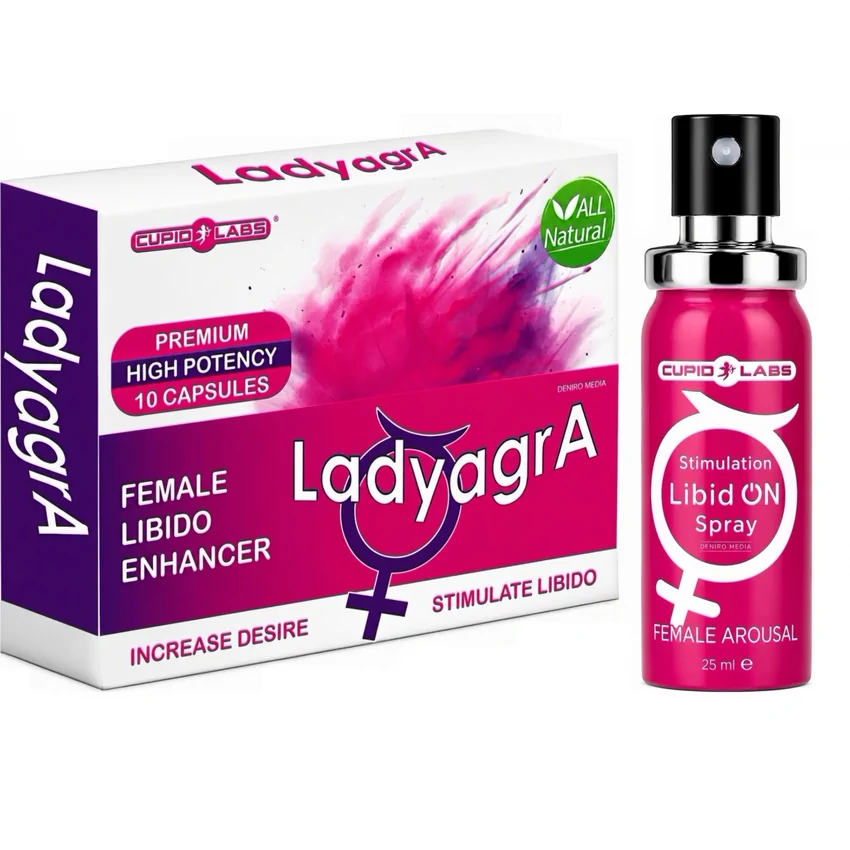 Pachet Pastile Libido Ladyagra 10buc + Spray Femei LibidON 30ml