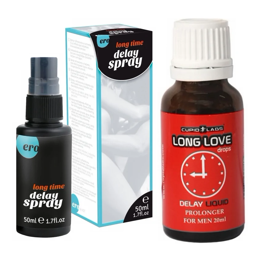 Pachet Spray HOT Delay 50 ml + Picături Ejaculare Precoce Long Love 20ml