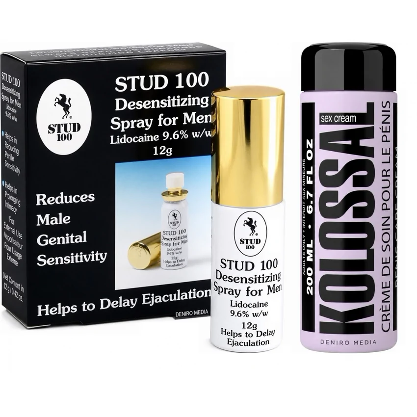 Pachet Spray Stud 100 Original + Cremă Mărire Penis Kolossal 200ml