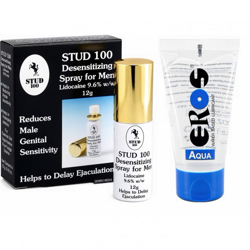 Pachet Spray Stud 100 Original + Lubrifiant Eros Aqua 50ml