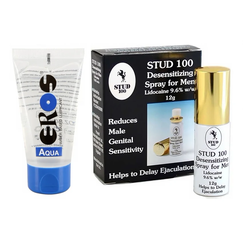 Pachet Spray Stud 100 Original + Lubrifiant Eros Aqua 50ml