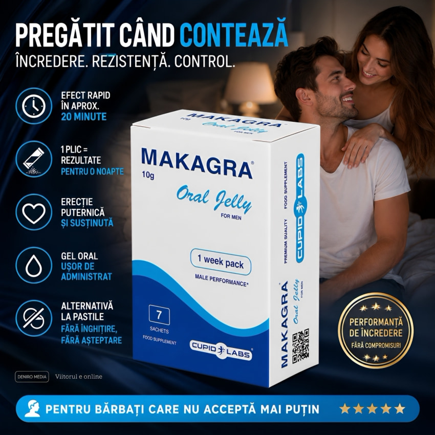Pachet Stimulent Makagra Oral Jelly 10g + Pastile Potentă Viper FR 4 capsule
