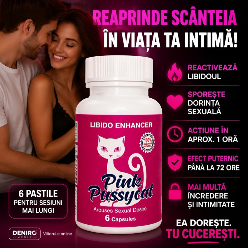 Pastile Libido Pink Cat Creșterea Apetitului Feminin 6buc