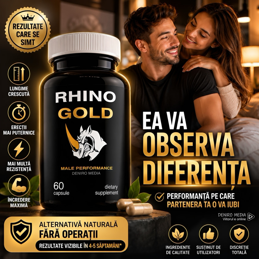 Pastile Rhino Gold Pentru Mărirea Penisului 60capsule