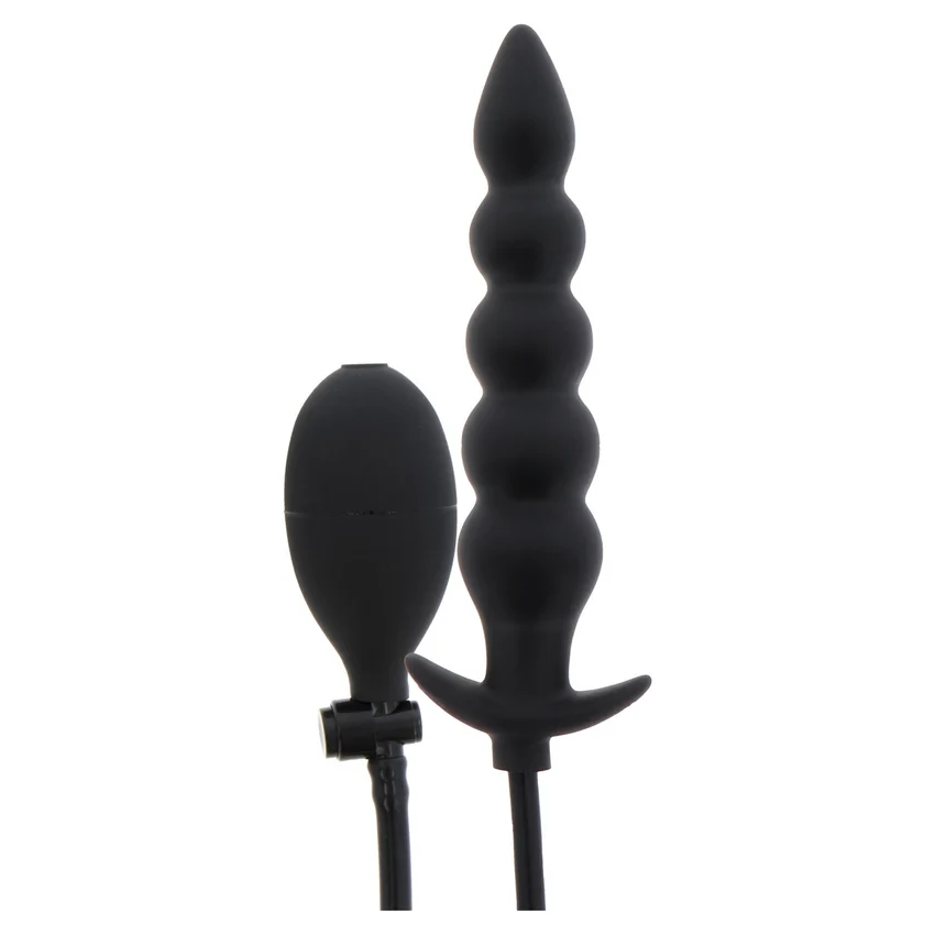 Plug Anal Gonflabil Striat Negru - 18.5–23 cm
