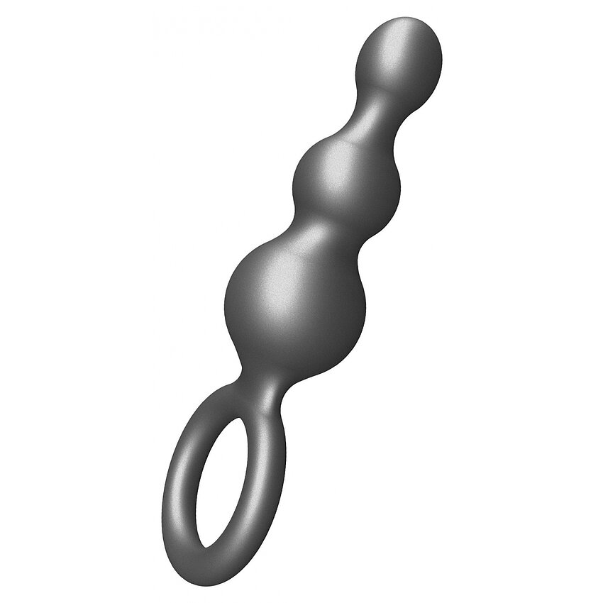 Plug anal ToyJoy The Stuffer - 3 sfere, silicon gri Gri
