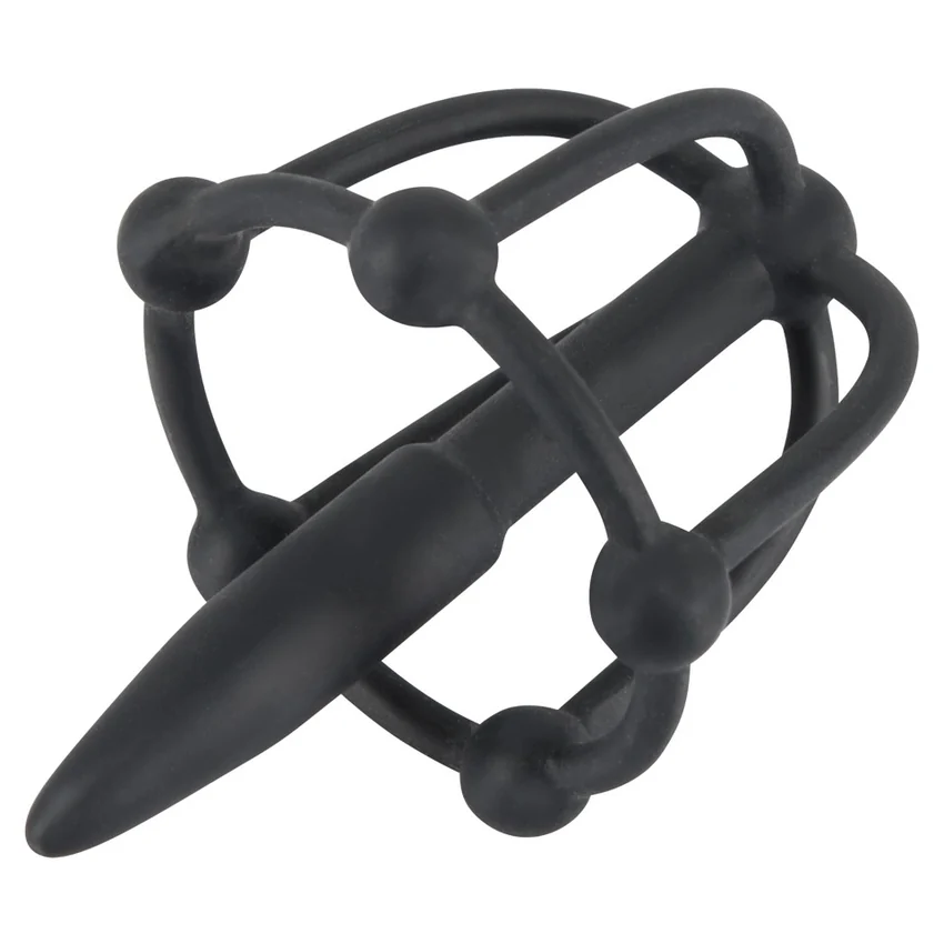 Plug De Penis Cu Cușcă Pentru Cap Negru