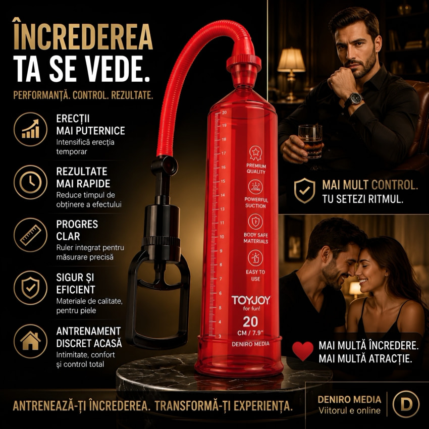 Pompă Penis Power Pump Roșu