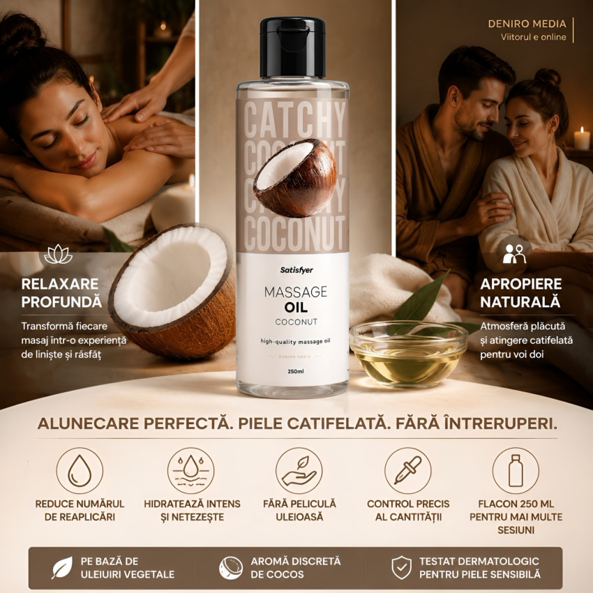 Satisfyer Ulei De Masaj Cocos 250 ml — Tegument Catifelată