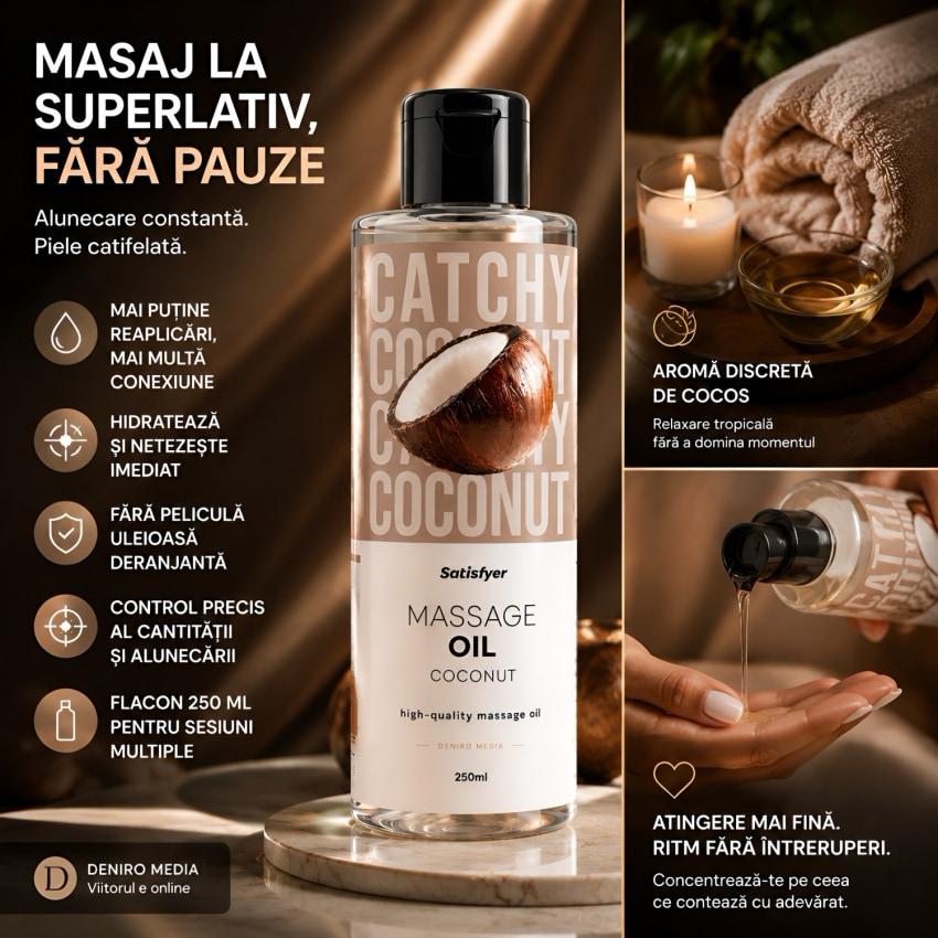 Satisfyer Ulei De Frecție Cocos 250 ml — Tegument Catifelată