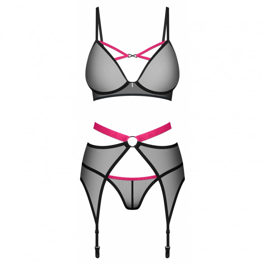 Set 3 Piese Obsessive Novenes Negru XS-S