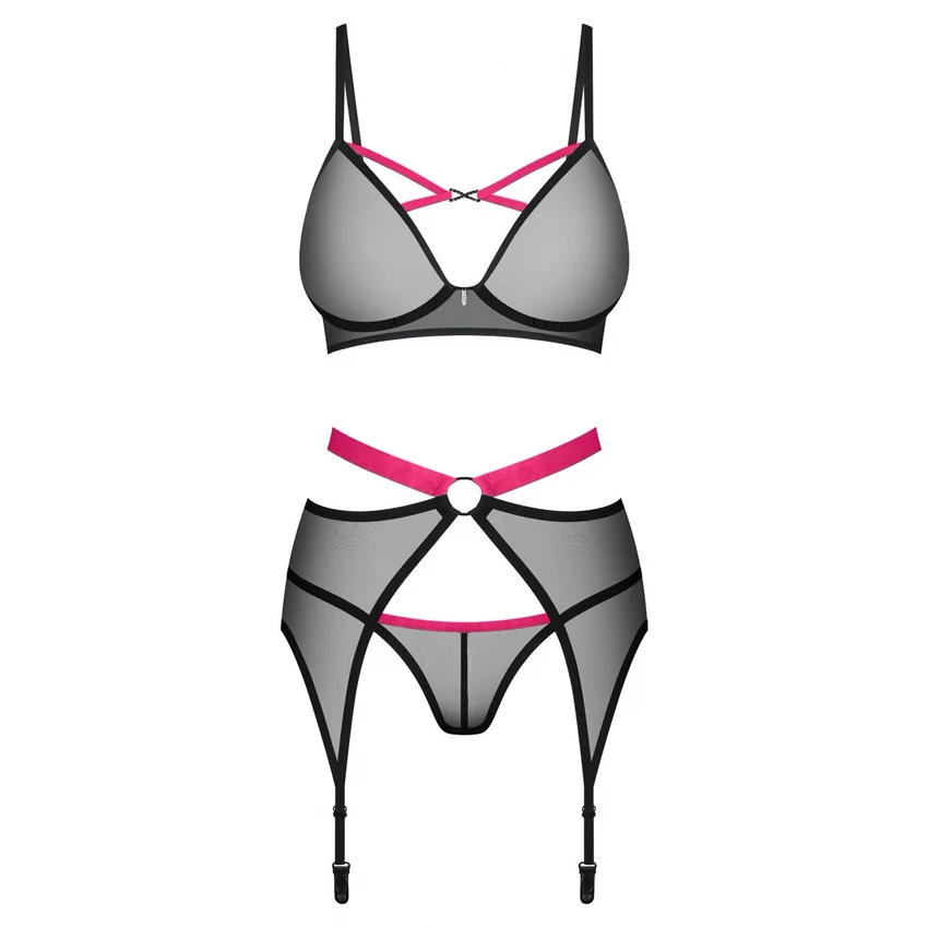 Set 3 Piese Obsessive Novenes Negru XS-S