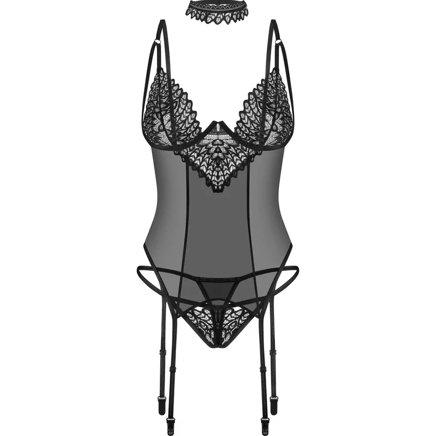 Set Corset Obsessive Donarella Negru XS-S