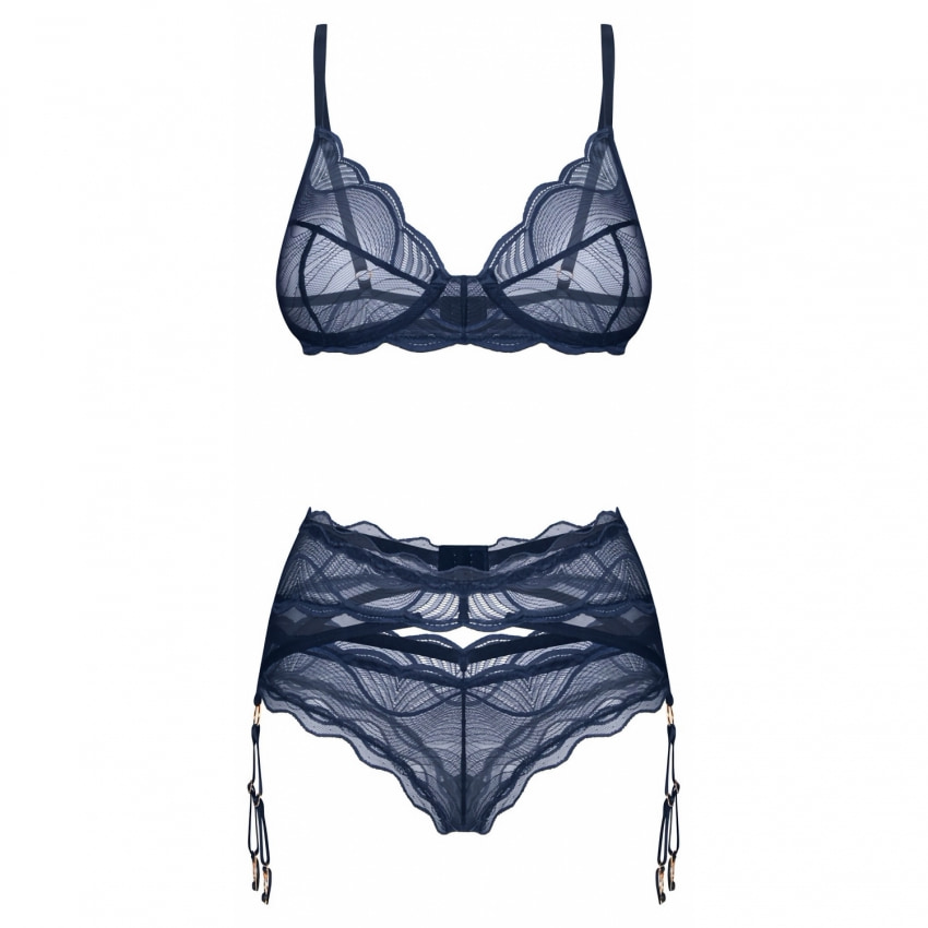 Set Cu Portjartier Obsessive Nightly Albastru XS-S