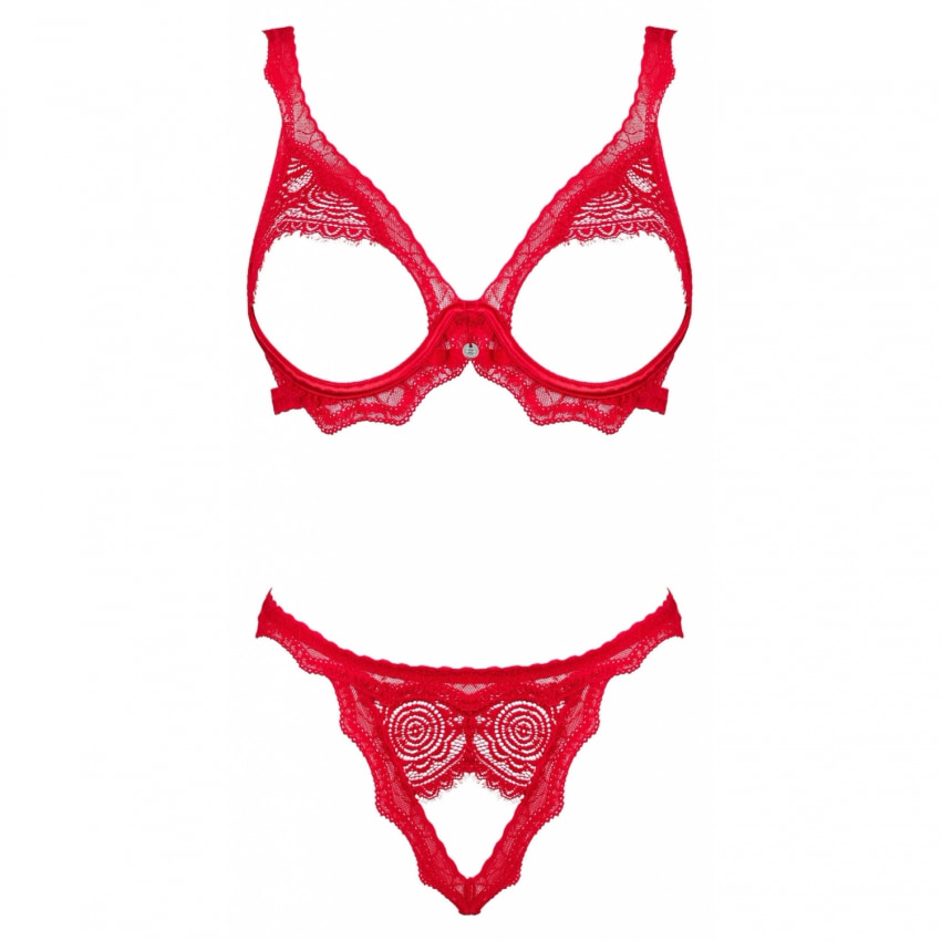 Set Decupat Obsessive Bergamore Roșu XS-S