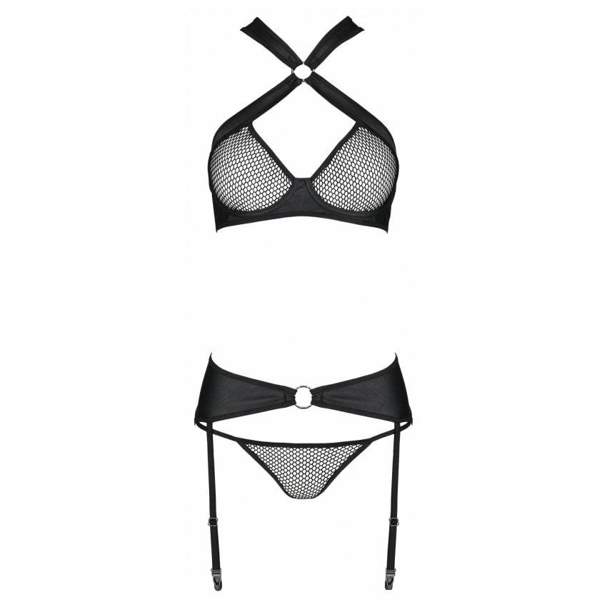 Set Din Piele Passion Amanda Negru S-M