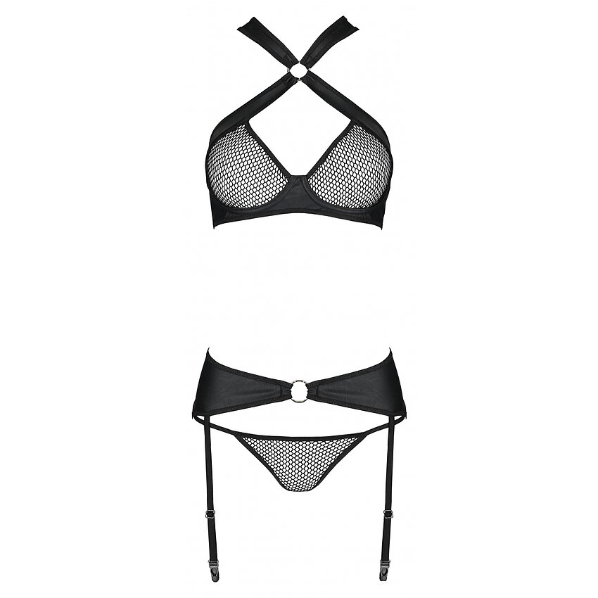 Set Din Piele Passion Amanda Negru S-M