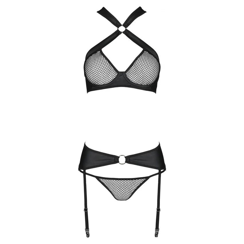 Set Din Piele Passion Amanda Negru S-M