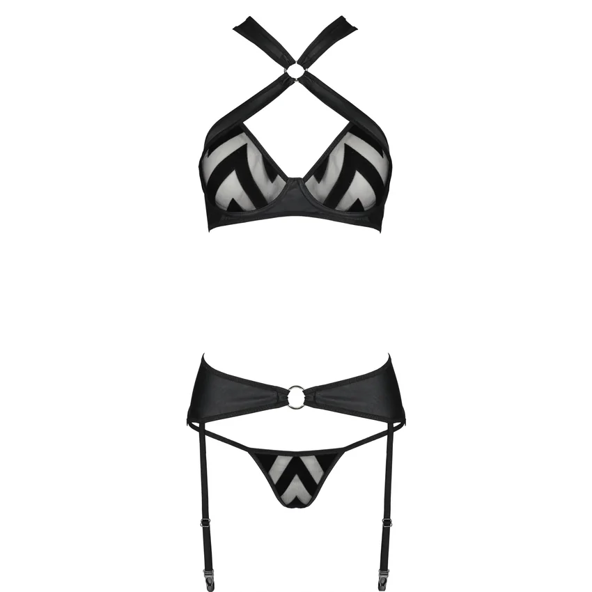 Set Din Piele Passion Hima Negru L-XL