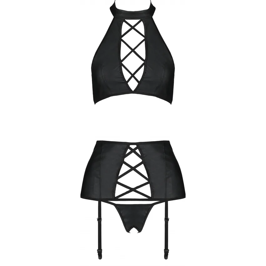 Set Din Piele Passion Nancy Negru S-M