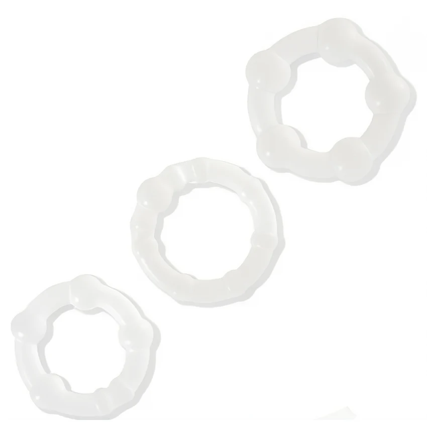Set Inele Penis Beaded Penisring Transparent