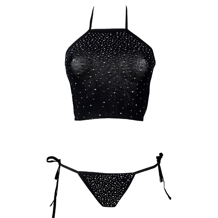 Set Le Desir Festive Rhinestone Negru S-L