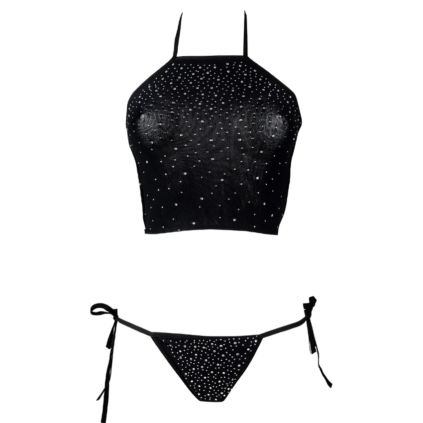 Set Le Desir Festive Rhinestone Negru S-L