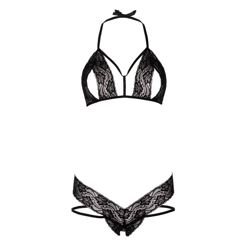 Set Leg Avenue Strappy Lace Negru XS-L