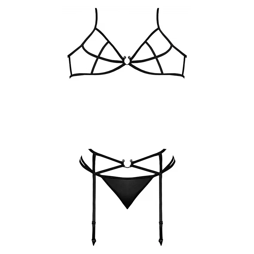 Set Magic Silk Beatrice Negru L-XL