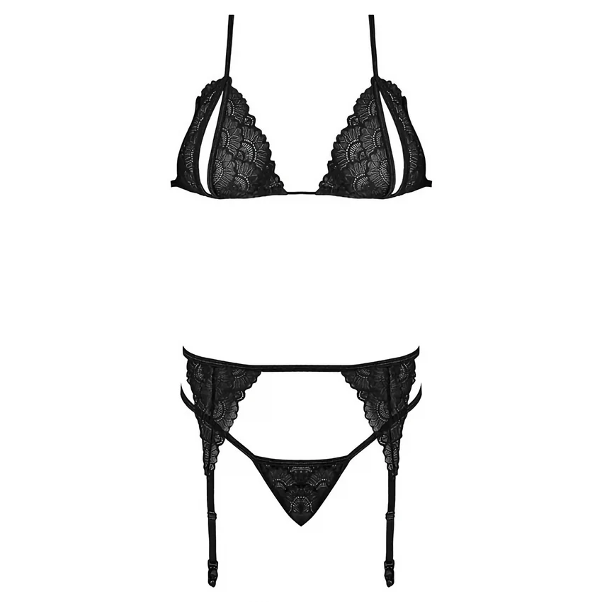 Set Magic Silk Peek-a-Boo Negru L-XL