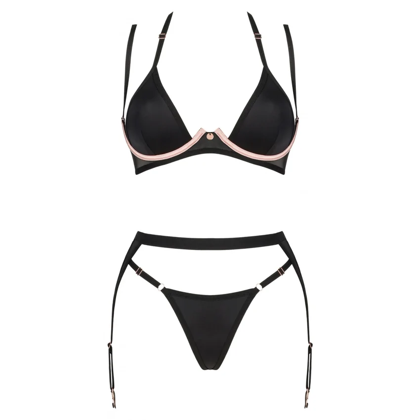Set Obsessive 3 Piese Selinne Negru XS-S