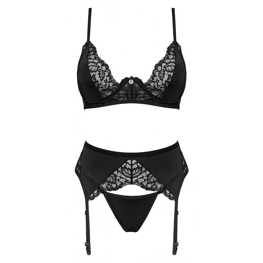 Set Obsessive Bellastia 3 Piese Negru XS-S