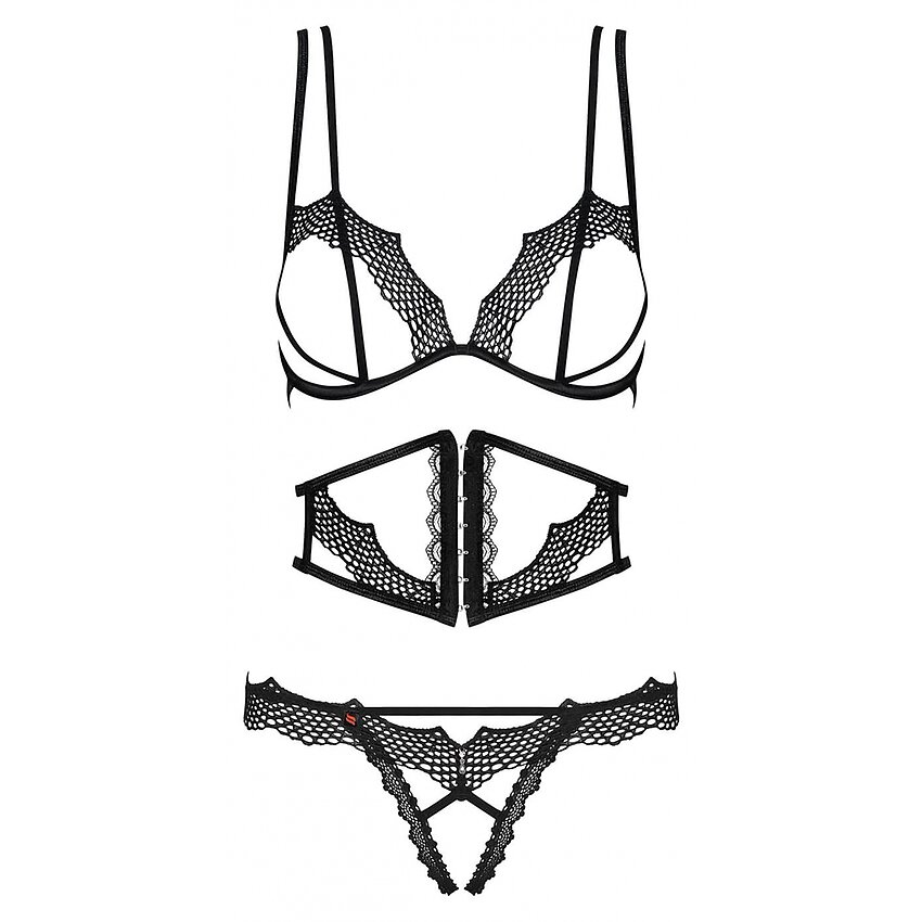 Set Obsessive Bravele Negru L-XL