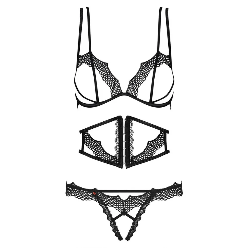 Set Obsessive Bravele Negru L-XL