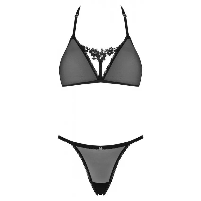 Set Obsessive Celia Noir 2 Piese Negru XL-2XL
