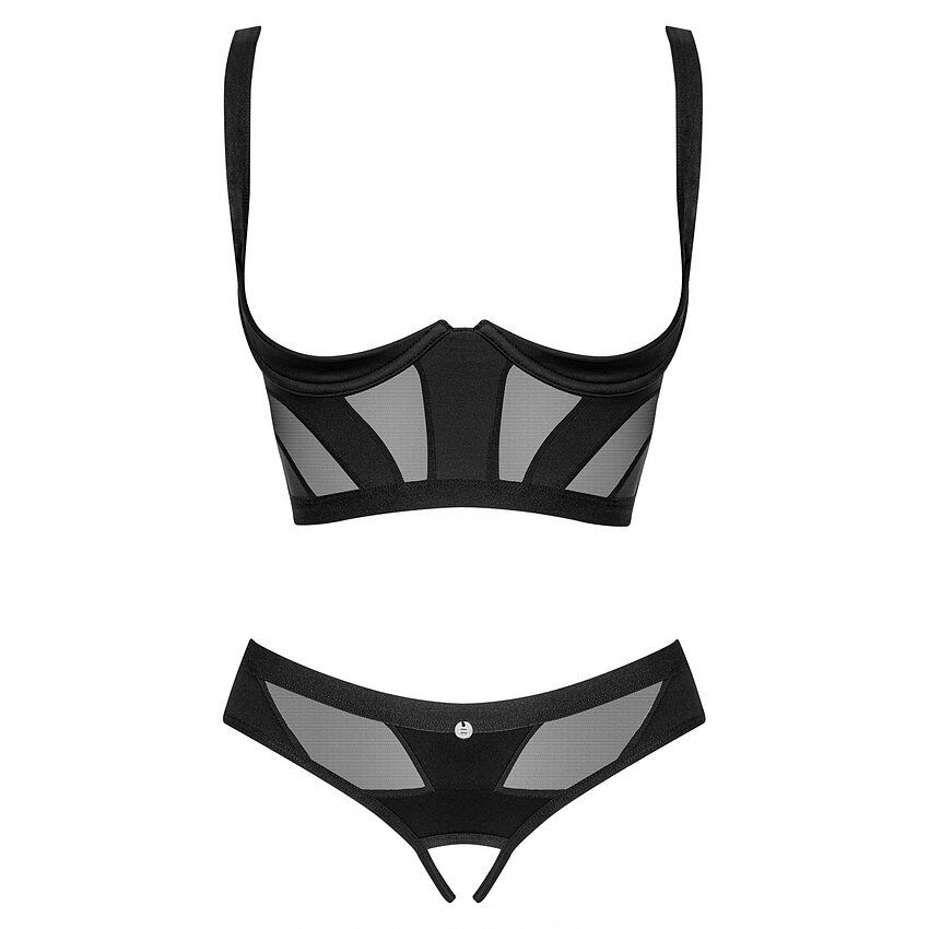 Set Obsessive Chic Amoria 2 Piese Decupat Negru XS-S