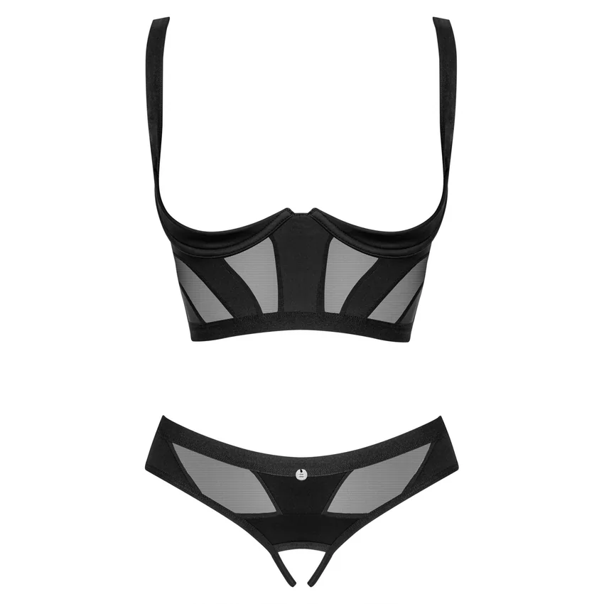 Set Obsessive Chic Amoria 2 Piese Decupat Negru XS-S