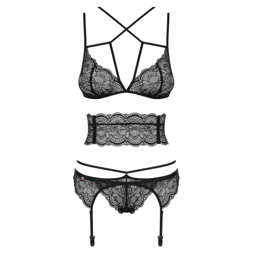 Set Obsessive Frivolla Negru S-M