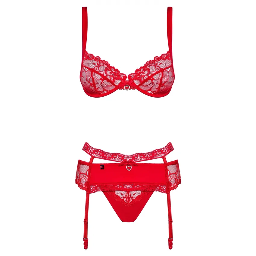 Set Obsessive Heartina Roșu S-M